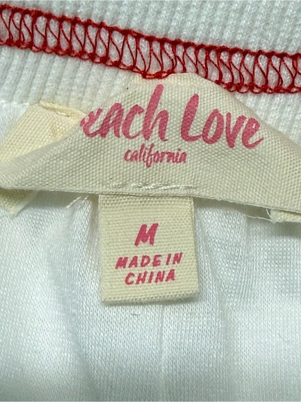Peach Love California Sz Medium Women’s White Red USA Bow Star Top & Shorts Set